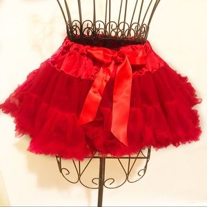 Girls Red Tulle Pettiskirt Tutu